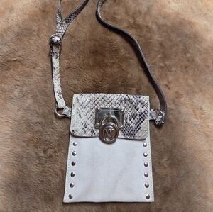 Michael Kors Snake-Embossed Leather Mini CrossbStylish Snake Print Crossbody Bag